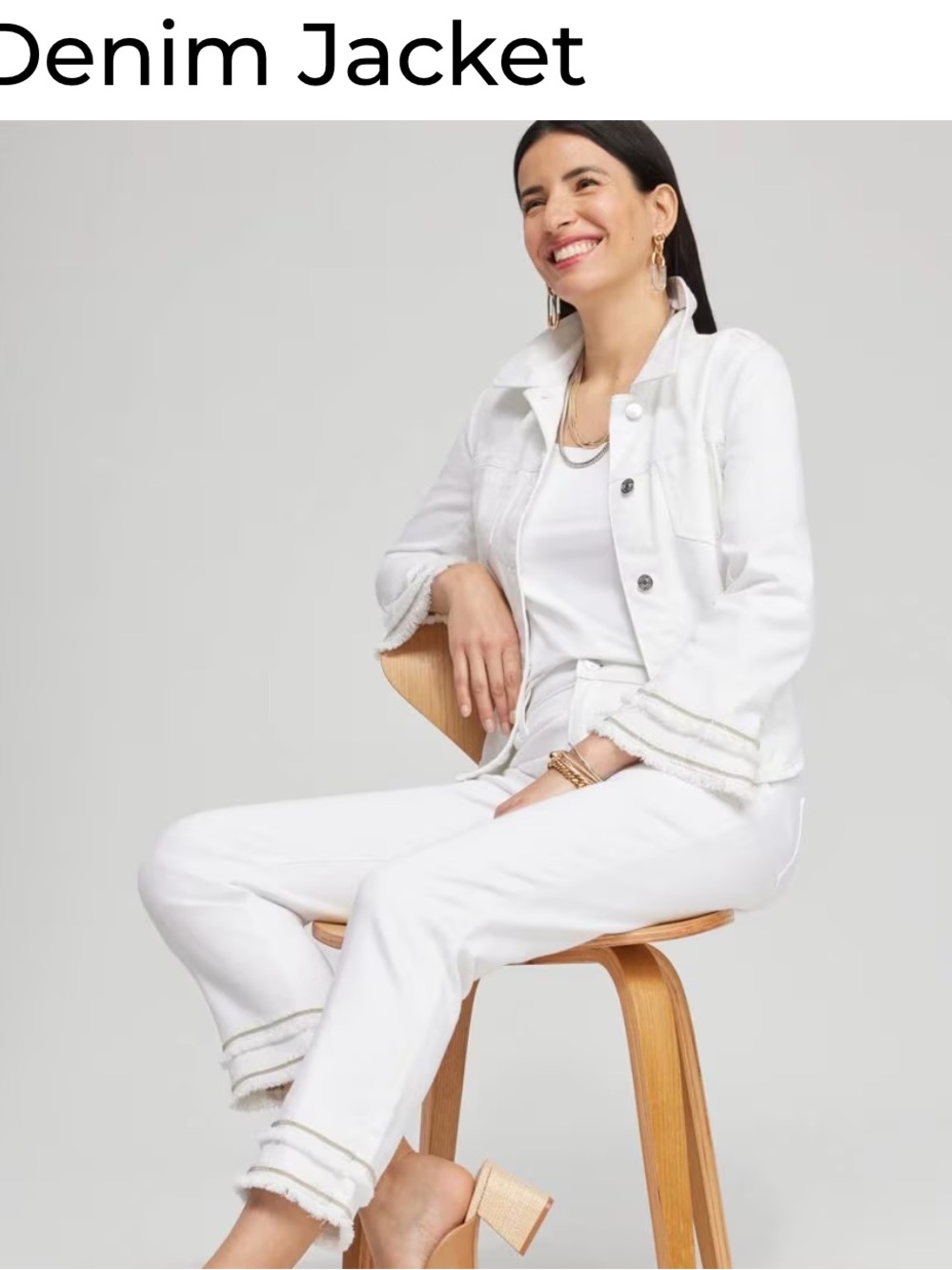 Chico’s White Denim Jacket NWT